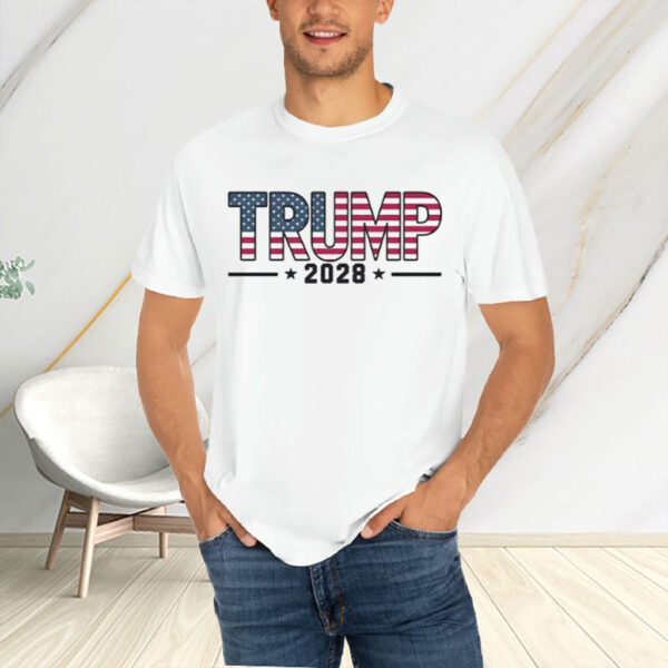 Trump 2028 American Flag Patriotic MAGA Shirt