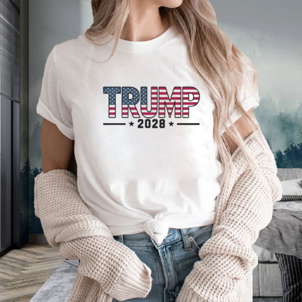 Trump 2028 American Flag Patriotic MAGA Shirt
