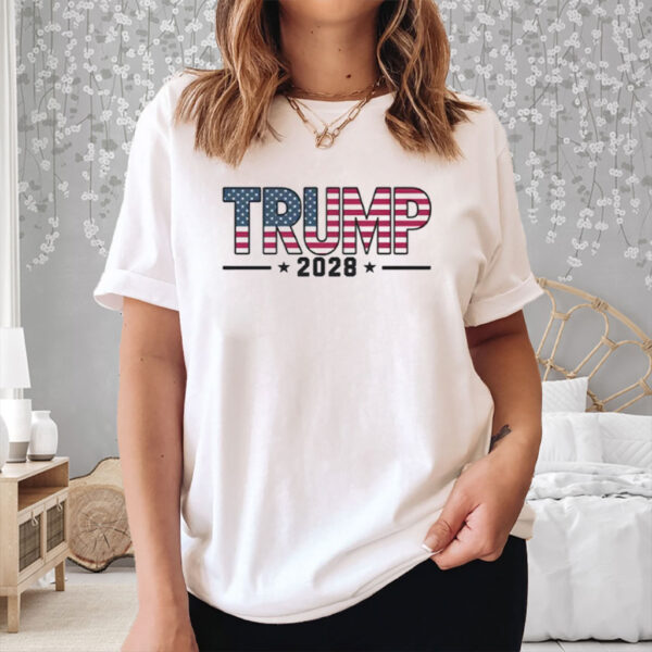 Trump 2028 American Flag Patriotic MAGA Shirt