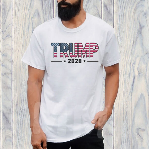 Trump 2028 American Flag Patriotic MAGA Shirt
