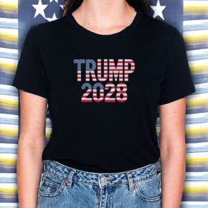 Trump 2028 American Flag Shirt, Patriotic MAGA Election Shirt