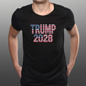Trump 2028 American Flag Shirt, Patriotic MAGA Election Shirt