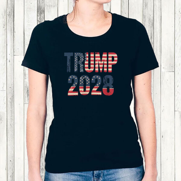 Trump 2028, American Flag Shirt