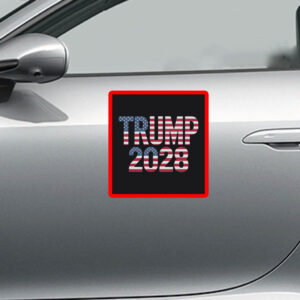 Trump 2028 American Flag Sticker, Patriotic MAGA Election Sticker
