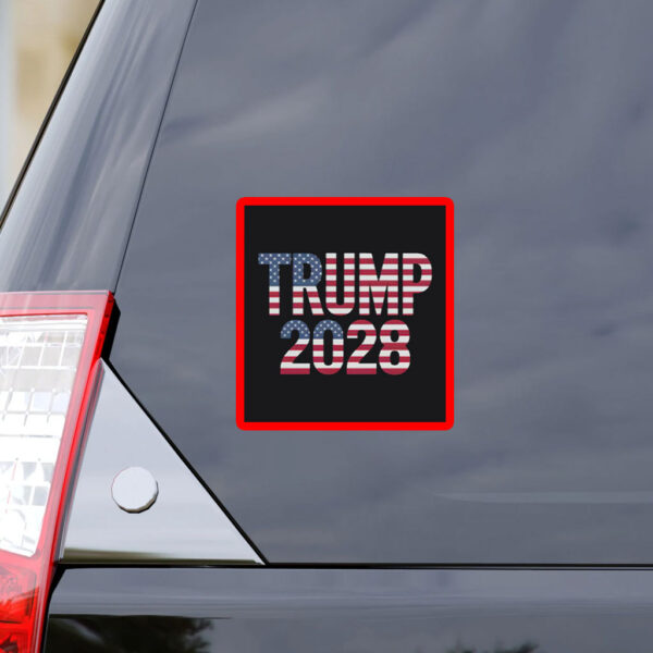 Trump 2028 American Flag Sticker, Patriotic MAGA Election Sticker