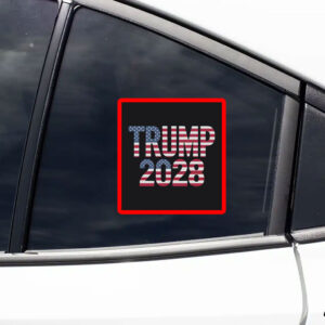 Trump 2028 American Flag Sticker, Patriotic MAGA Election Sticker