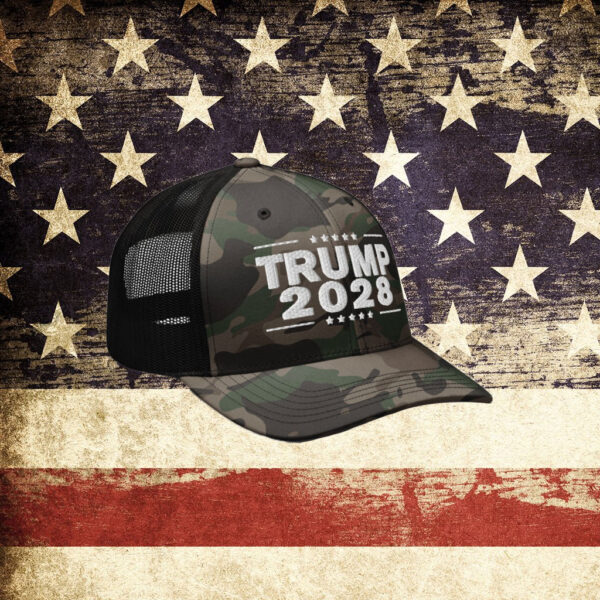 Trump 2028 Camouflage trucker hat