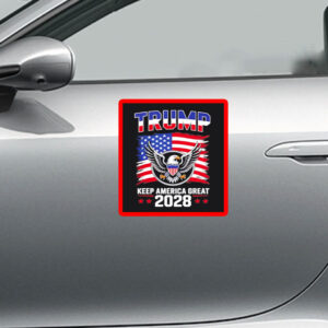 Trump 2028 Keep America Great American Flag Sticker