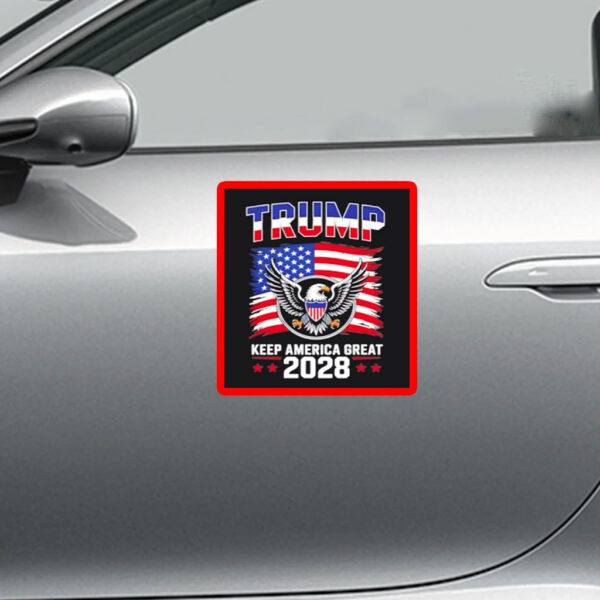 Trump 2028 Keep America Great American Flag Sticker