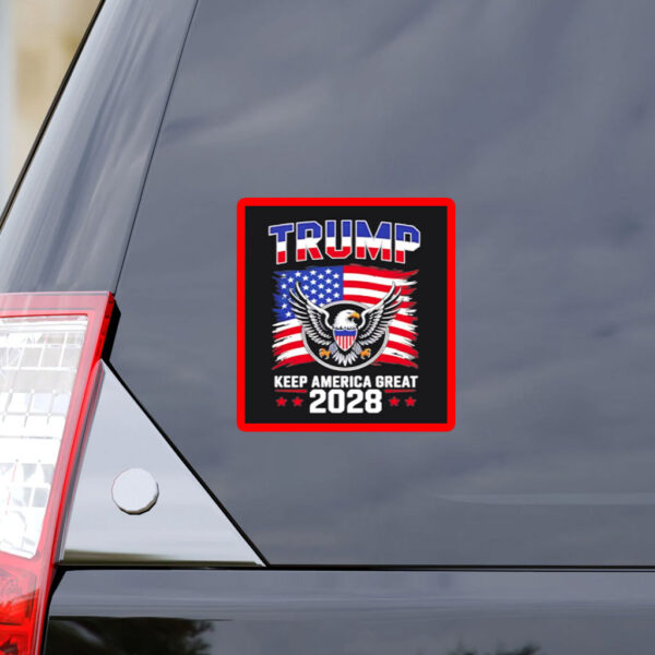 Trump 2028 Keep America Great American Flag Sticker