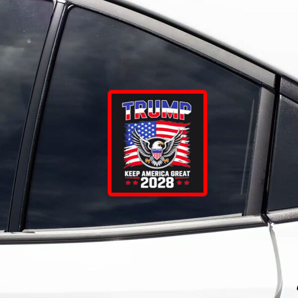 Trump 2028 Keep America Great American Flag Sticker