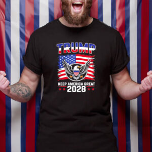 Trump 2028 Keep America Great American Flag shirt