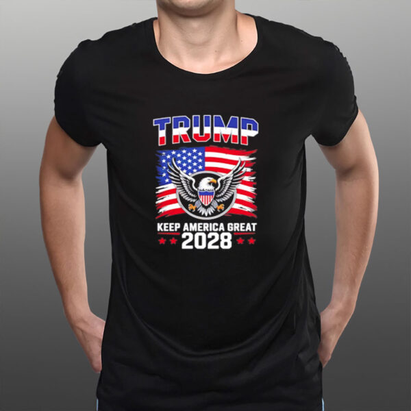 Trump 2028 Keep America Great American Flag shirt