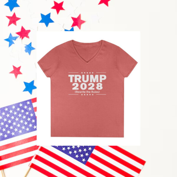 Trump 2028 (Rewrite the rules) Ladies’ V-Neck