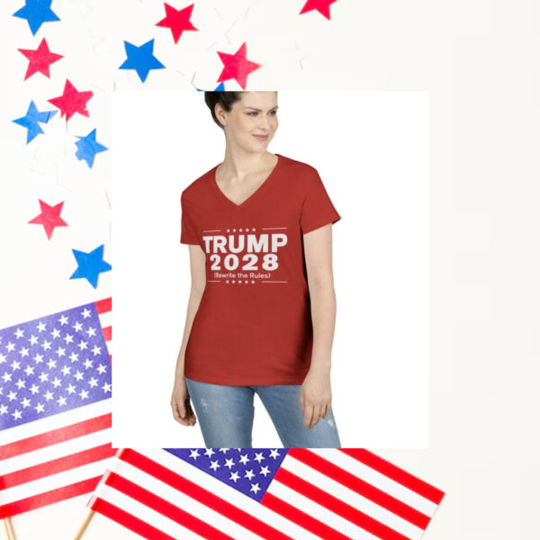 Trump 2028 (Rewrite the rules) Ladies’ V-Neck