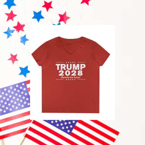 Trump 2028 (Rewrite the rules) Ladies’ V-Neck