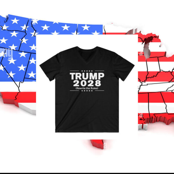 Trump 2028 (Rewrite the rules) Unisex V-Neck