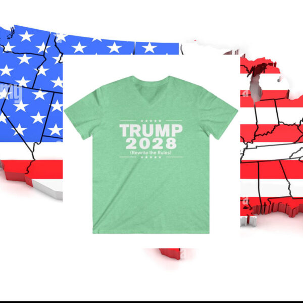 Trump 2028 (Rewrite the rules) Unisex V-Neck