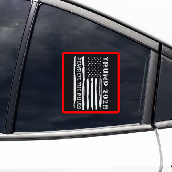 Trump 2028 USA Flag Sticker