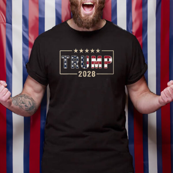 Trump 2028 Vote Donald Trump Flag 2028 T-Shirt