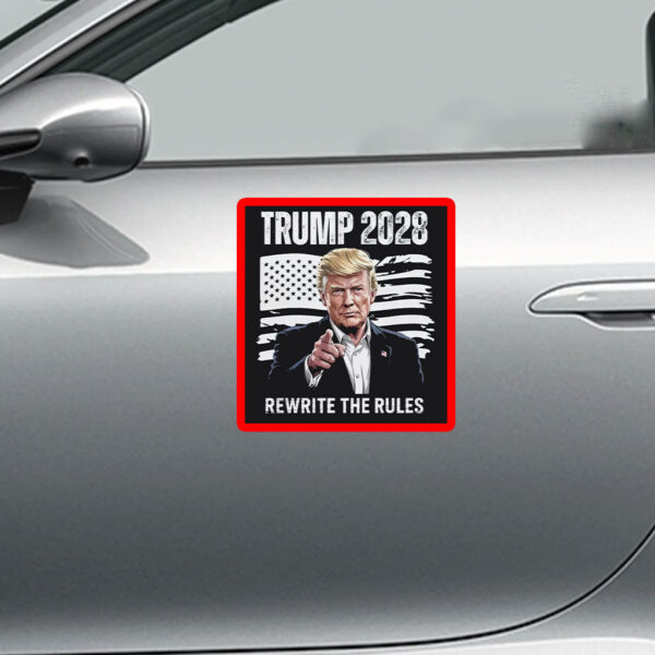 Trump 2028 with USA Flag Rewrite the Rules Sticker