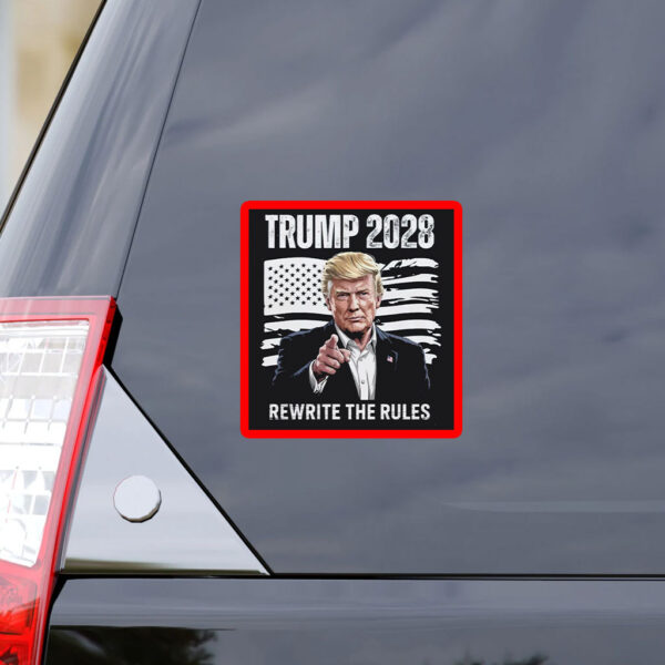 Trump 2028 with USA Flag Rewrite the Rules Sticker