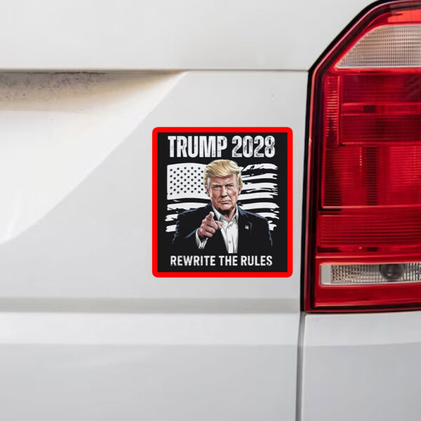Trump 2028 with USA Flag Rewrite the Rules Sticker