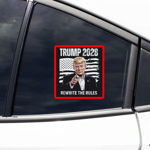 Trump 2028 with USA Flag Rewrite the Rules Sticker