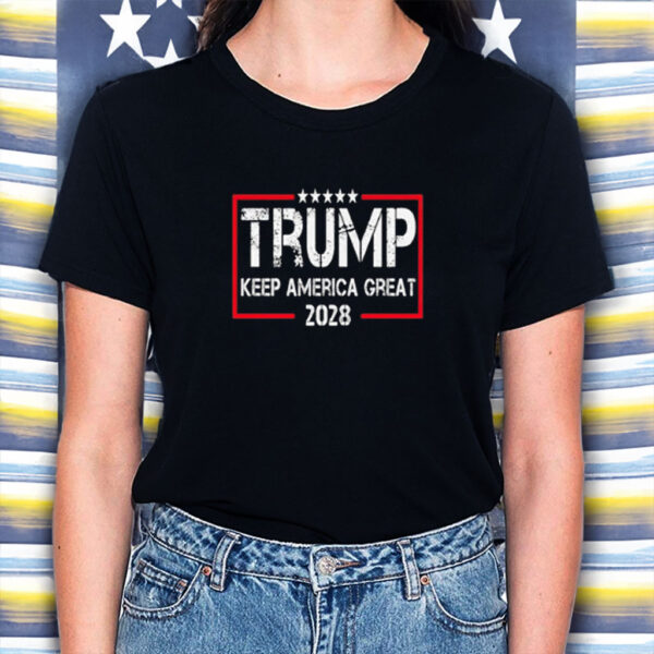 Trump Keep America Great 2028, Patriotic Political Graphic Shirt