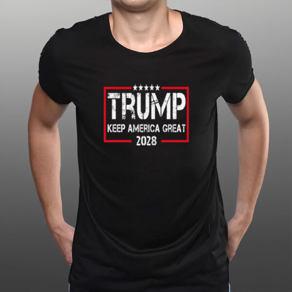 Trump Keep America Great 2028, Patriotic Political Graphic Shirt