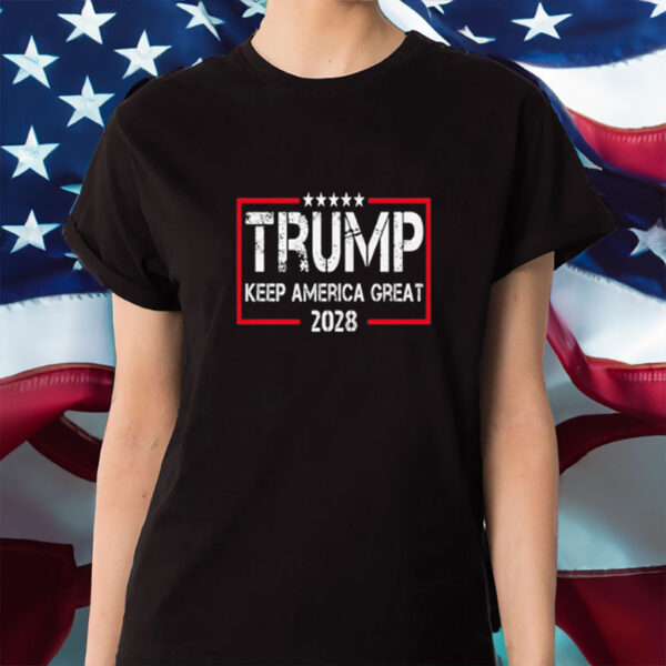 Trump Keep America Great 2028, Patriotic Political Graphic Shirt