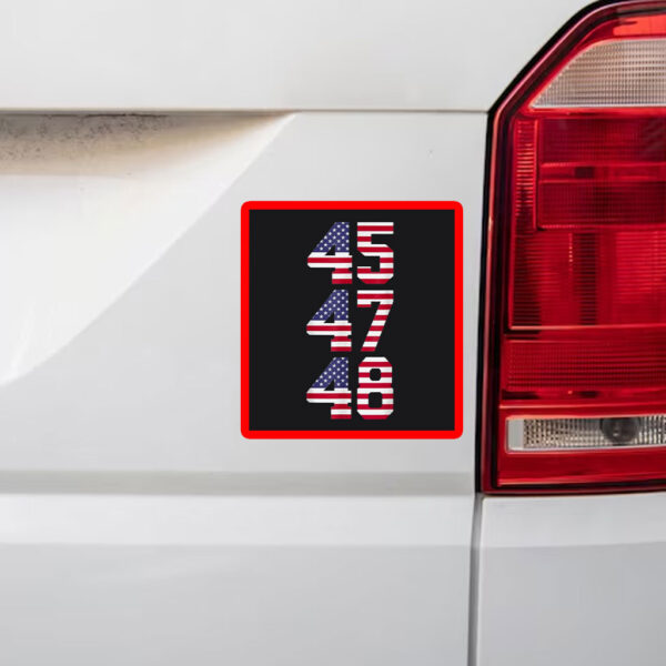 45 47 48 Trump USA Trump 2028 President America US Flag Sticker