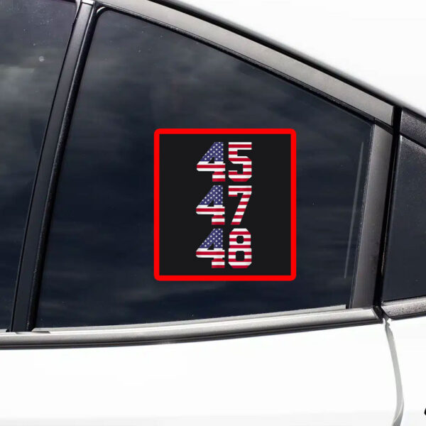 45 47 48 Trump USA Trump 2028 President America US Flag Sticker