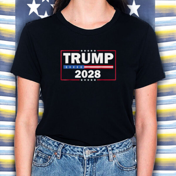 Donald Trump 2028 President American Flag Pro Trump Vintage T-Shirt