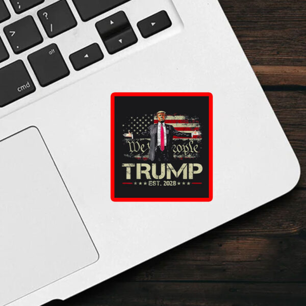 Funny Trump 2028 American US Flag Vote Donald Trump 2028 Sticker