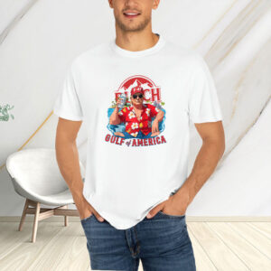 Funny Trump Gulf Of Us America Est 2025 Drinking Beer Shirt