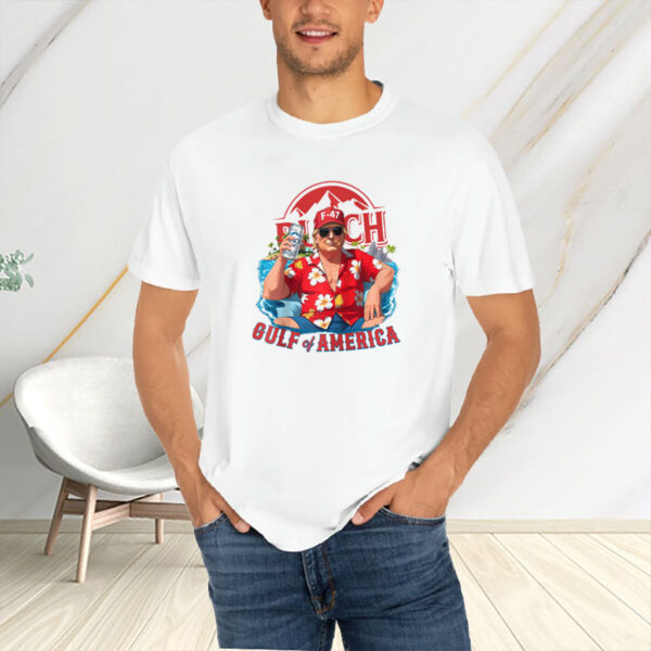 Funny Trump Gulf Of Us America Est 2025 Drinking Beer Shirt