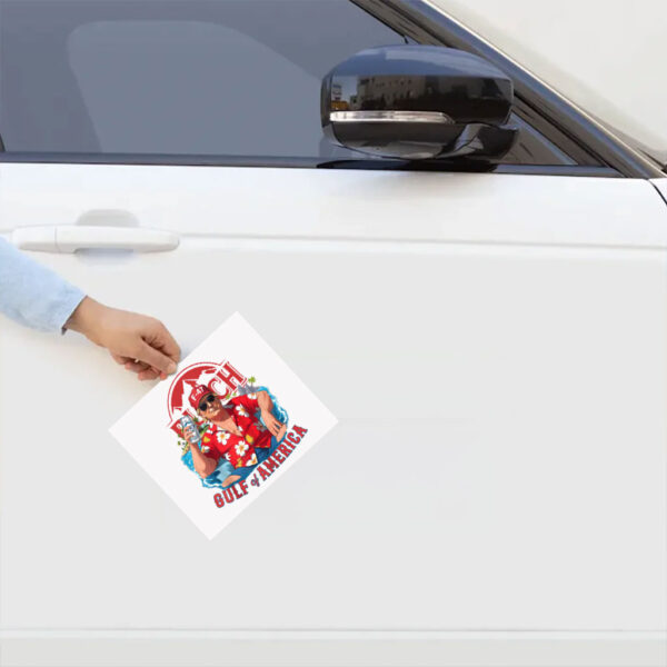 Funny Trump Gulf Of Us America Est 2025 Drinking Beer Sticker