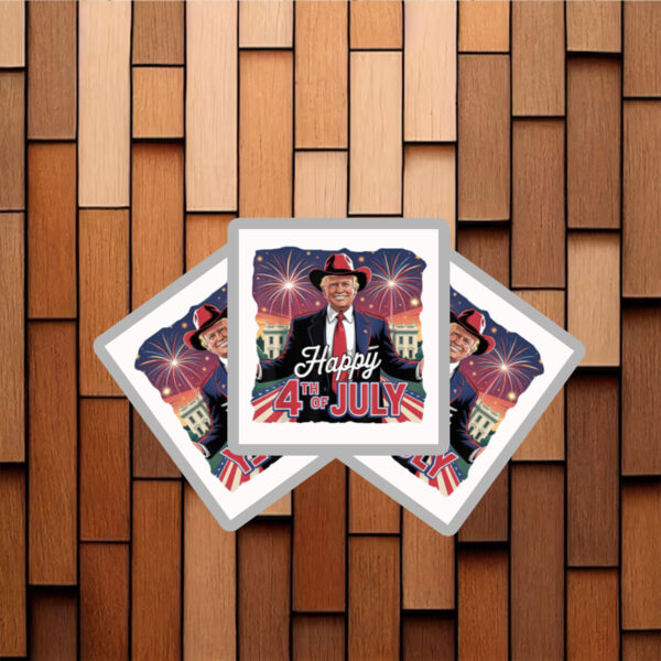 Happy 4th Of July Trump Independence Day Sticker