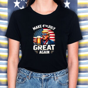 Make 4th Of July Great Again Trump Beer Drinking T-shirt