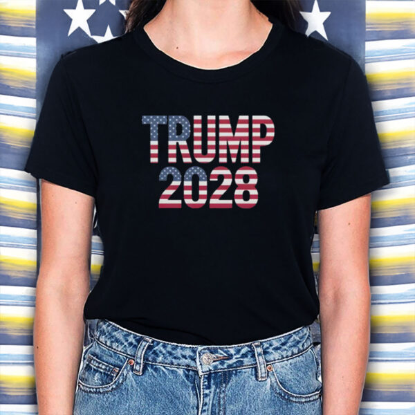 President Trump 2028 American Flag Shirt