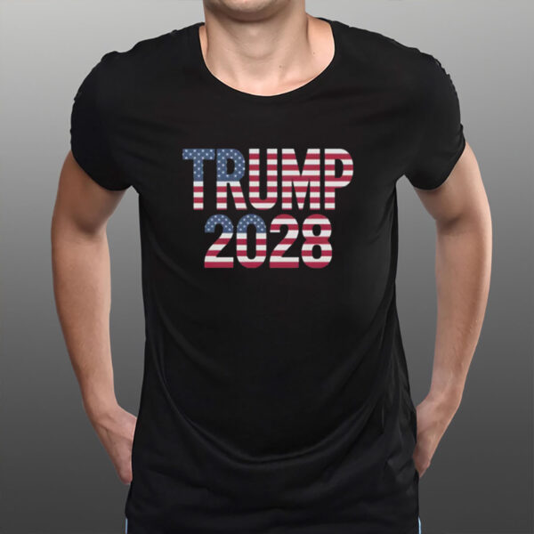 President Trump 2028 American Flag Shirt