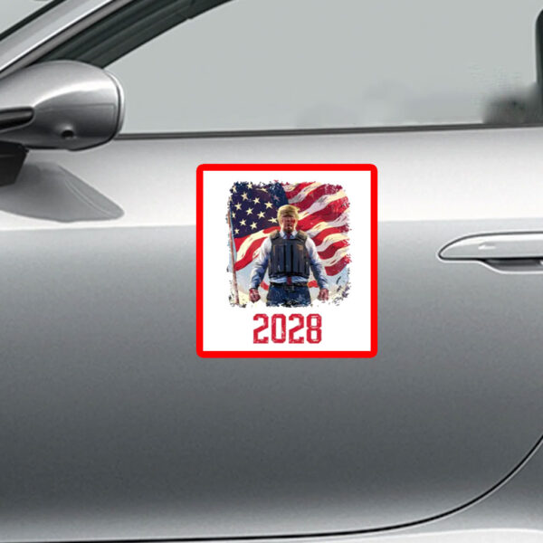 President Trump 2028 Sticker, American Flag Sticker