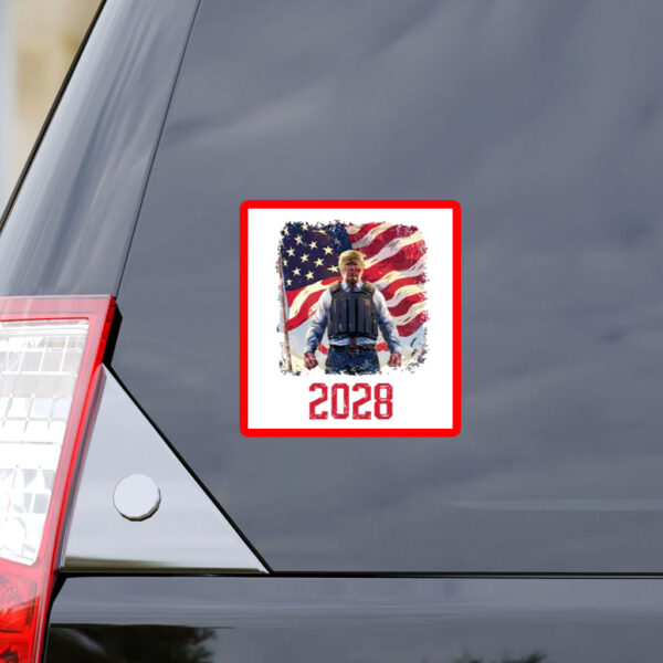 President Trump 2028 Sticker, American Flag Sticker