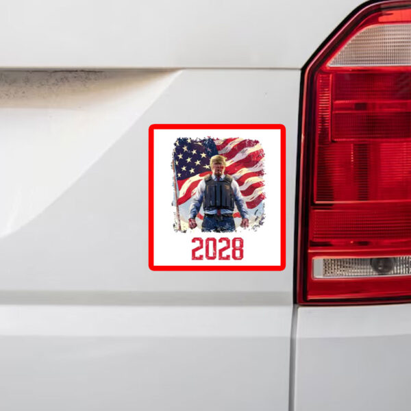 President Trump 2028 Sticker, American Flag Sticker
