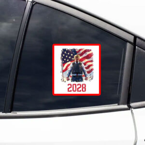 President Trump 2028 Sticker, American Flag Sticker