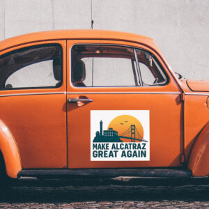 Sunset Golden Gate Bridge, Make Alcatraz Great Again Sticker