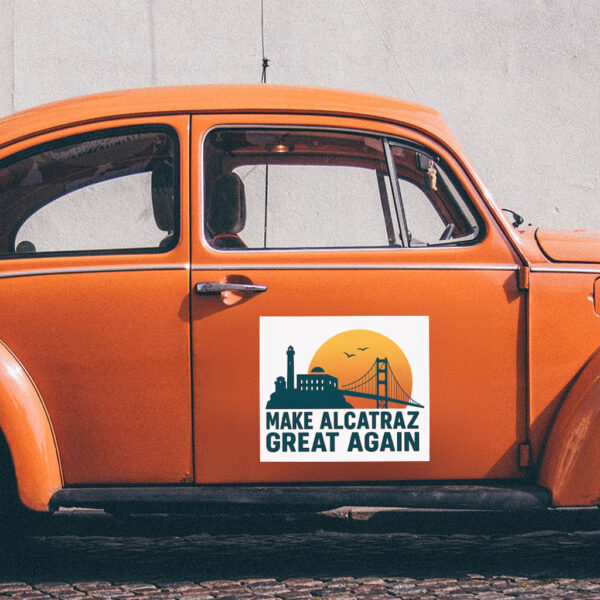 Sunset Golden Gate Bridge, Make Alcatraz Great Again Sticker