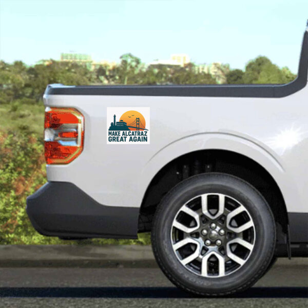 Sunset Golden Gate Bridge, Make Alcatraz Great Again Sticker