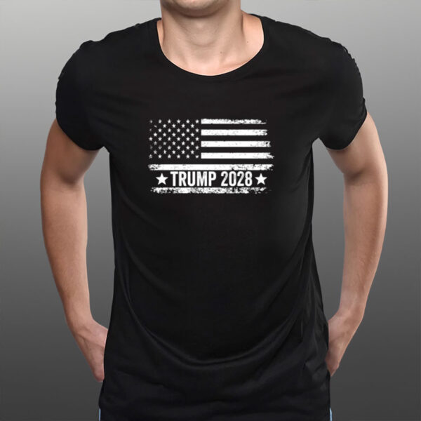 Trump 2028 Distressed Retro Campaign Style Political T-shirt